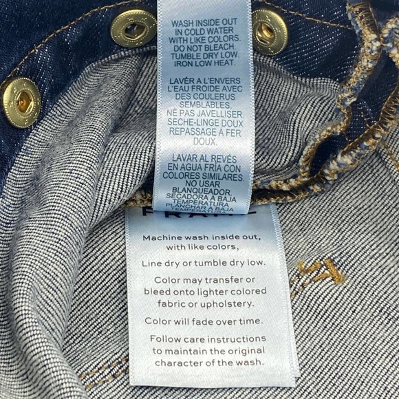 FRAME Le High Embellished Straight Jeans In Waldane Gold Studs Side Zip Size 28 - Picture 10 of 11